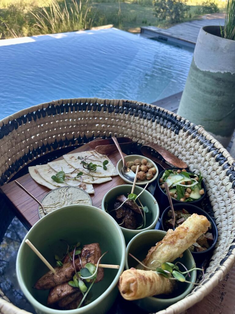 Lunch at a safari camp.